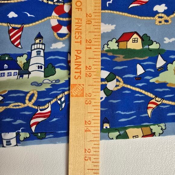 Bon Worth Vtg Nautical Blue Lighthouse Shirt Beachy Coastal Grandmother Aloha MP - Picture 7 of 12